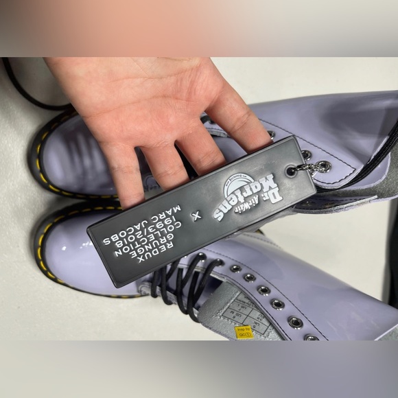 NWT New Marc Jacobs x Dr. Martens Redux Grunge Collection Leather Boot In Lilac - Picture 12 of 12